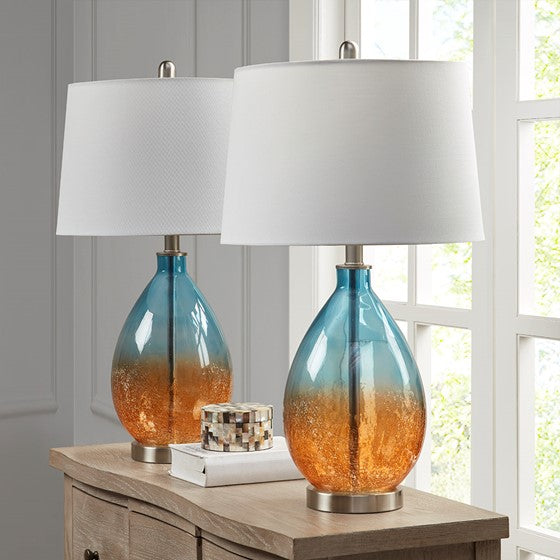 Cortina Table Lamp Set of 2 (Blue)