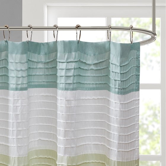 Amherst Faux Silk Shower Curtain (Green)