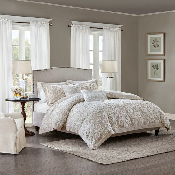 Suzanna Cotton Comforter Mini Set (Taupe) (Low Stock ETA 06/27/2023)