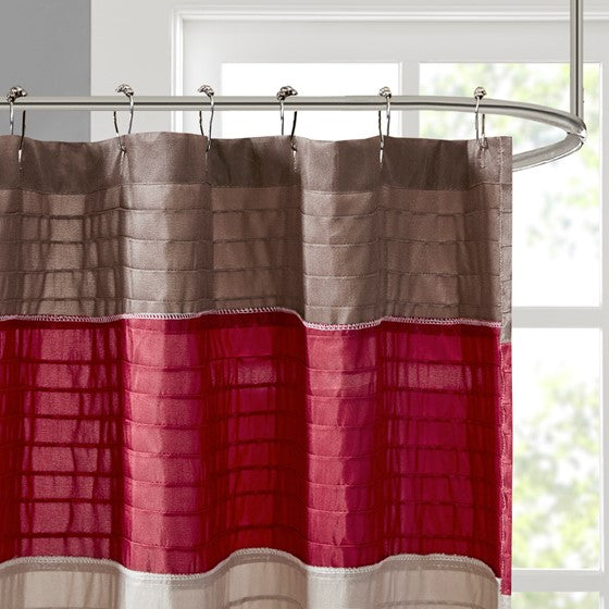 Amherst Faux Silk Shower Curtain (Red)