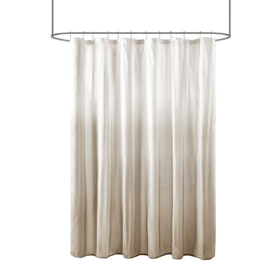 Ara Ombre Printed Seersucker Shower Curtain (Taupe)