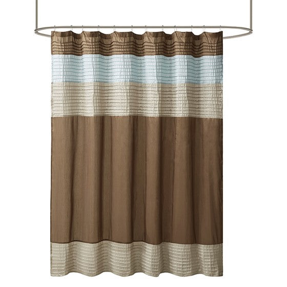 Amherst Faux Silk Shower Curtain (Blue)