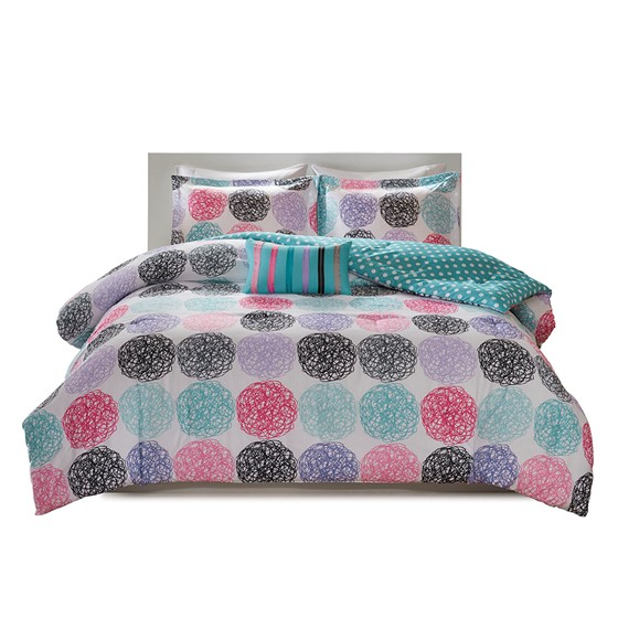 Carly Reversible Comforter Set (Purple)