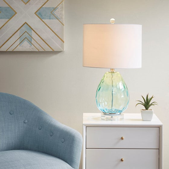 Borel Ombre Glass Table Lamp (Blue)
