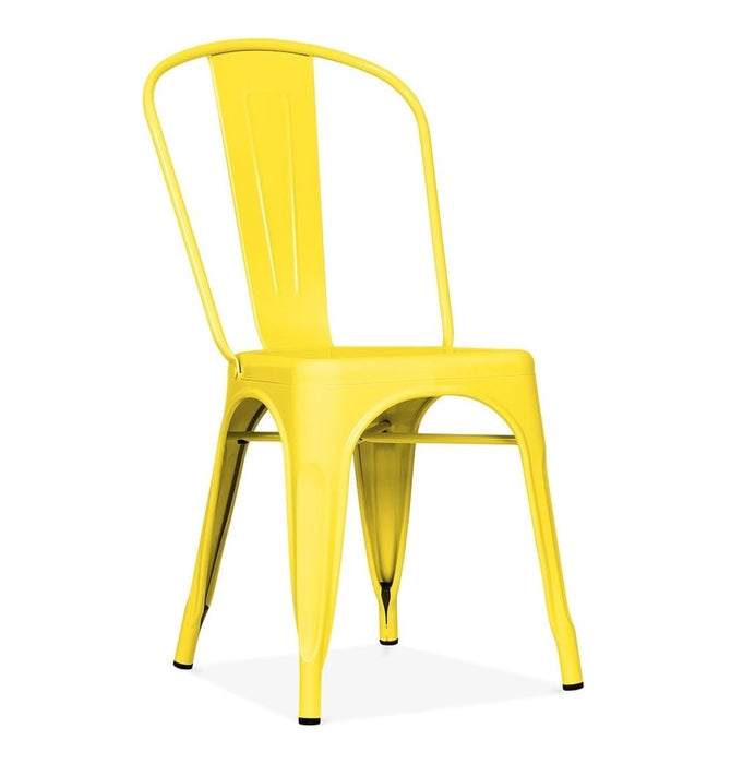 Tolix Style Dining Chair - Yellow - Reproduction