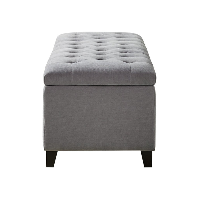 Shandra Grey Tufted Top Storage Bench