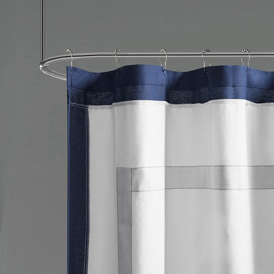 Greyson Cotton Shower Curtain (Navy)