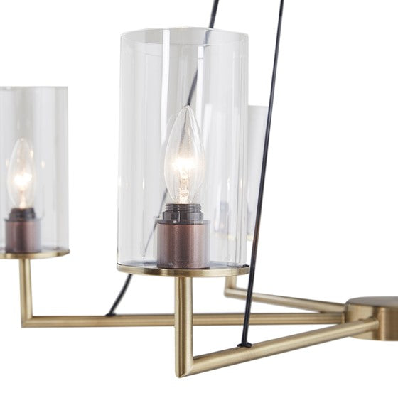 Trenton 6-Light Chandelier with Cylinder Glass Shades