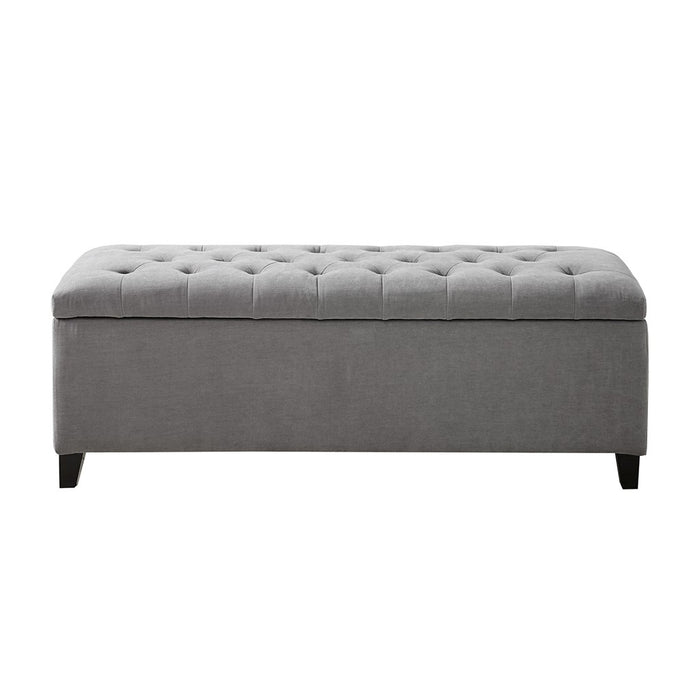 Shandra Grey Tufted Top Storage Bench