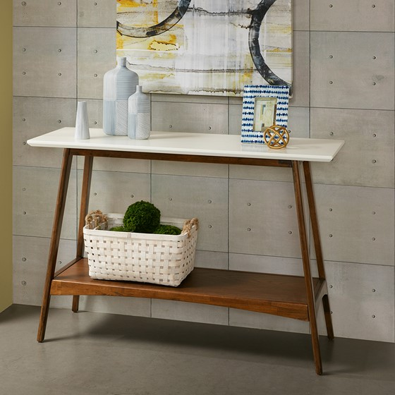 Parker Console Table White Pecan