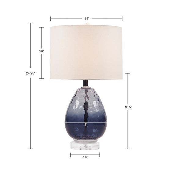 Borel Ombre Glass Table Lamp (Dark Blue)