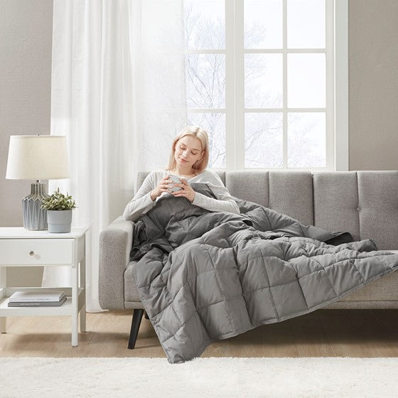 Hadly Goose Feather and Down Wearable Throw (Grey)