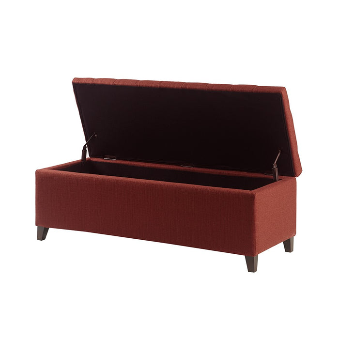 Shandra Red Tufted Top Storage Bench