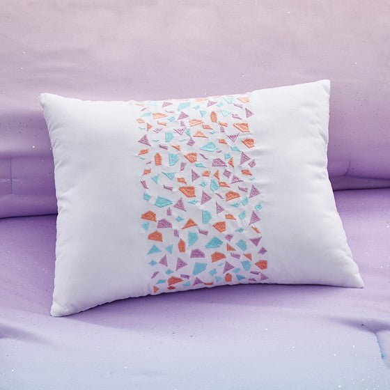 Glimmer Metallic Glitter Reversible Comforter Set