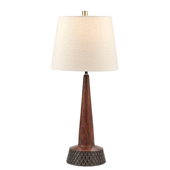 Whit Triangular Mid-Century Resin Table Lamp