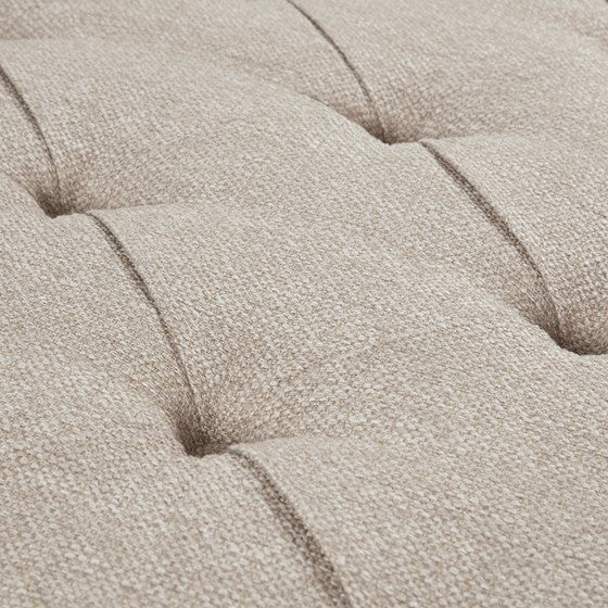 Lindsey Tufted Square Taupe Cocktail Ottoman