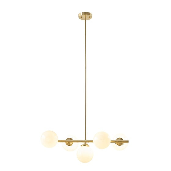 Aurelia 5-Light Chandelier with Frosted Glass Globe Bulbs