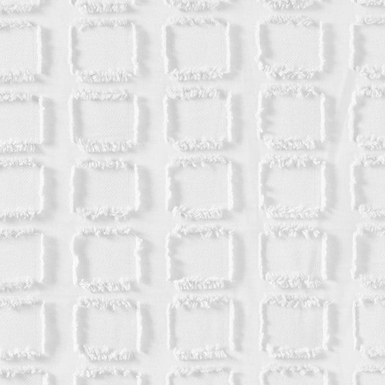 Metro Woven Clipped Solid Shower Curtain (White)