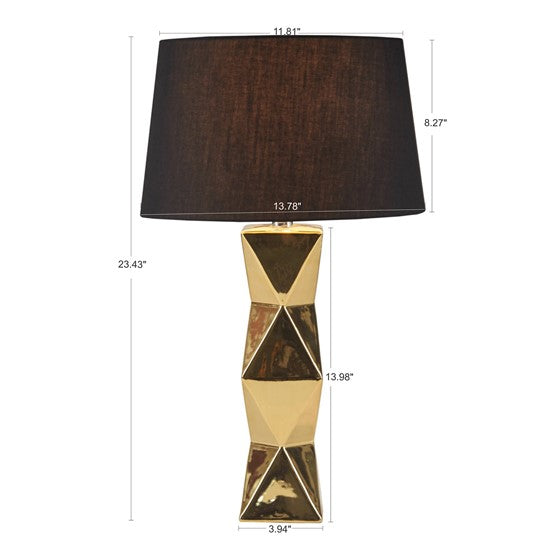 Kenlyn Geometric Ceramic Table Lamp (Gold)