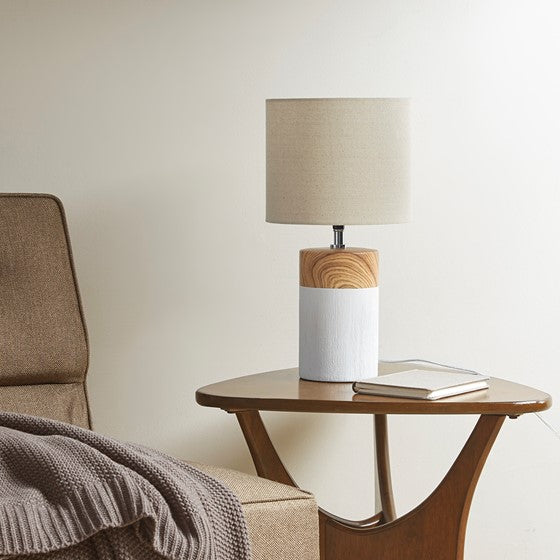 Nicolo Textured Ceramic Table Lamp (White)