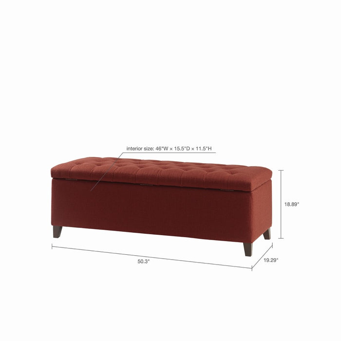 Shandra Red Tufted Top Storage Bench