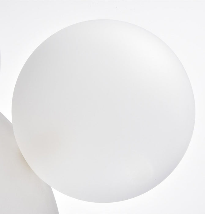Salome Pendant Lamp - 1 Big & 5 Small Cream/White Glass Shades