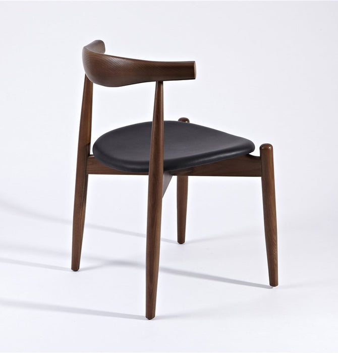 CH20 Elbow Chair - Walnut & Black - Round Seat - Reproduction