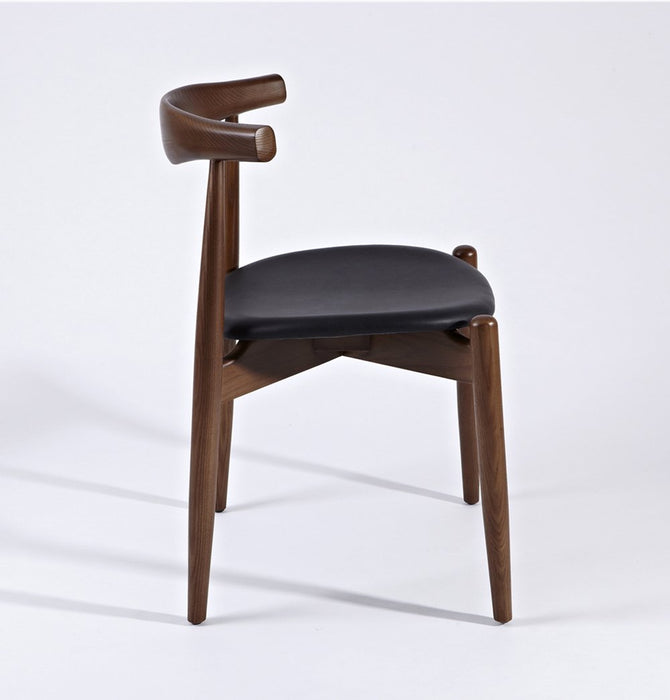 CH20 Elbow Chair - Walnut & Black - Round Seat - Reproduction