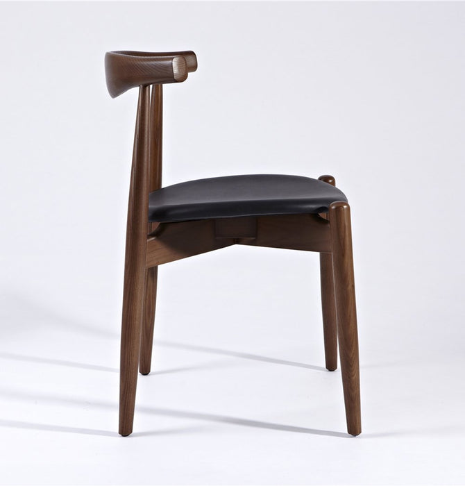CH20 Elbow Chair - Walnut & Black - Round Seat - Reproduction
