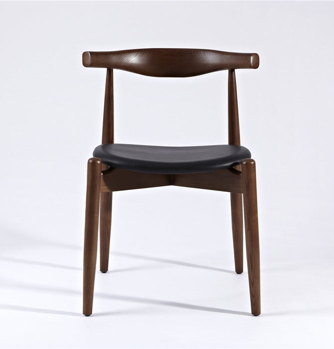 CH20 Elbow Chair - Walnut & Black - Round Seat - Reproduction
