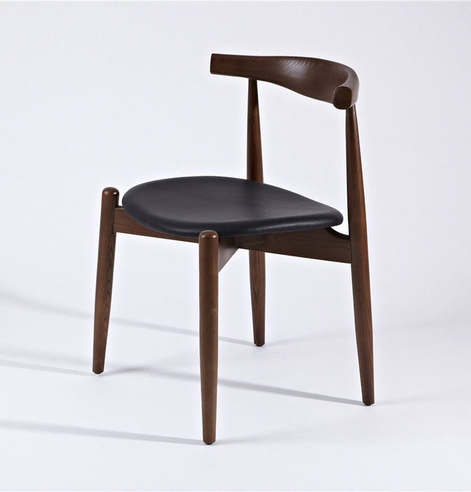 CH20 Elbow Chair - Walnut & Black - Round Seat - Reproduction