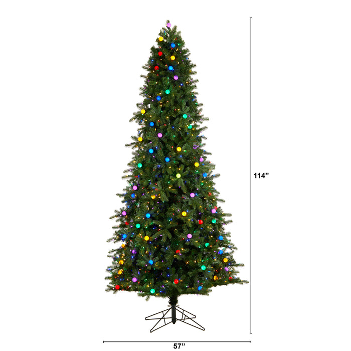 9.5' Montana Mountain Fir Tree With 1150 Multi Color LED Lights And Instant Connect Technology