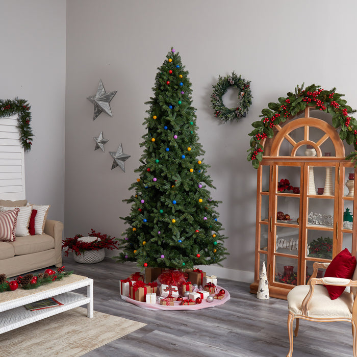 9.5' Montana Mountain Fir Tree With 1150 Multi Color LED Lights And Instant Connect Technology