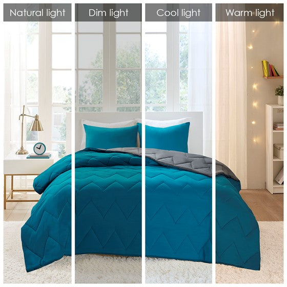 Trixie Reversible Comforter Mini Set (Teal)