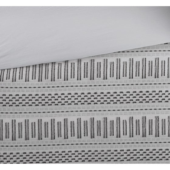 Rhea Cotton Jacquard Comforter Mini Set (Grey/Black)