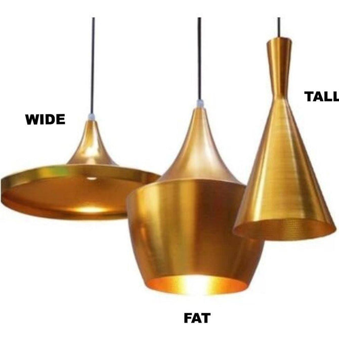 Beat Shade Tall Pendant Lamp - Gold - Reproduction