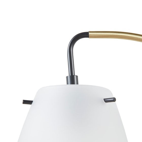 Bristol Arched Metal Floor Lamp with Frosted Glass Shade