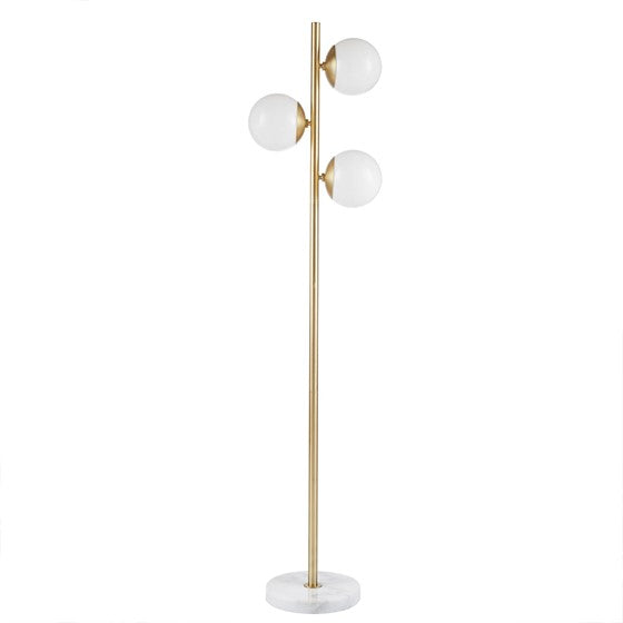 Holloway 3-Globe Light Floor Lamp with Marble Base