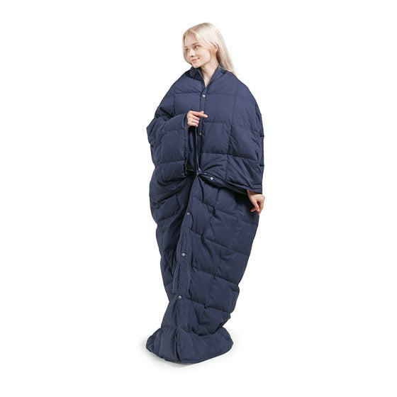 Hadly Goose Feather and Down Wearable Throw (Indigo)