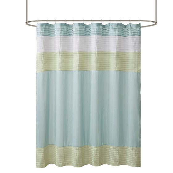 Amherst Faux Silk Shower Curtain (Green)