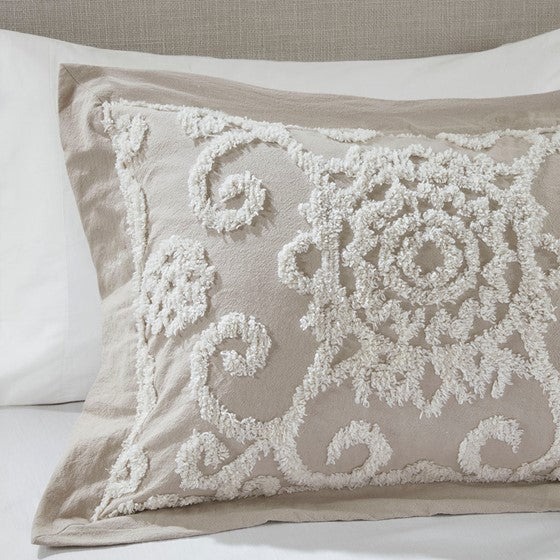 Suzanna Cotton Comforter Mini Set (Taupe) (Low Stock ETA 06/27/2023)