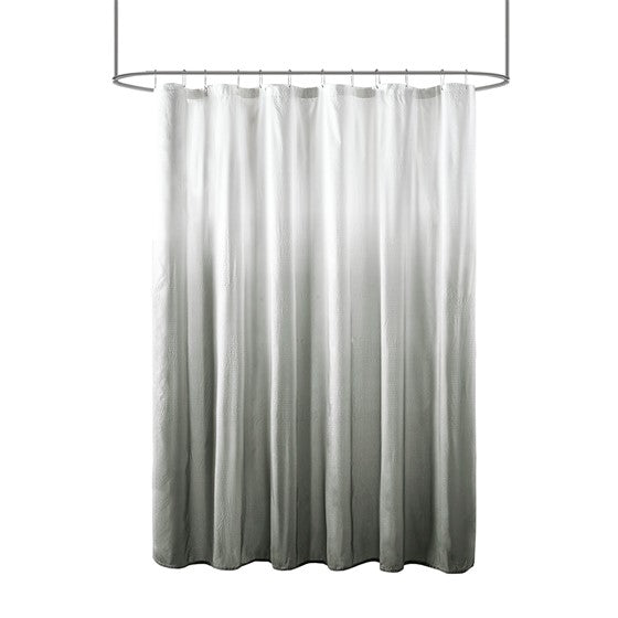 Ara Ombre Printed Seersucker Shower Curtain (Grey)