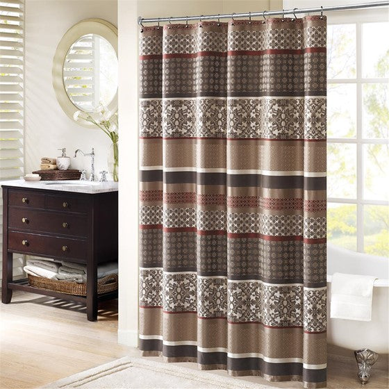 Princeton Jacquard Shower Curtain (Red)