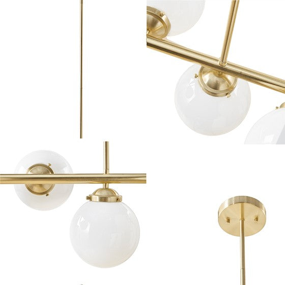 Aurelia 5-Light Chandelier with Frosted Glass Globe Bulbs