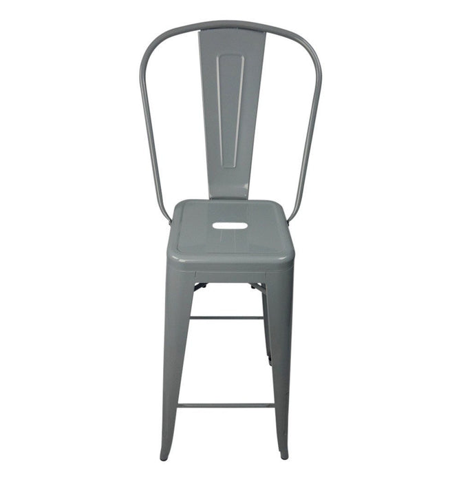 Tolix Style Bar Stool High Back Chair - Reproduction