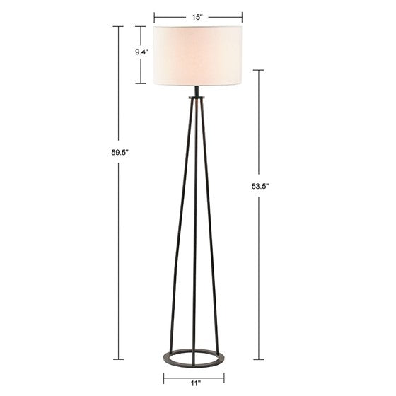 Clyde Metal Tripod 60" Floor Lamp (Low Stock)