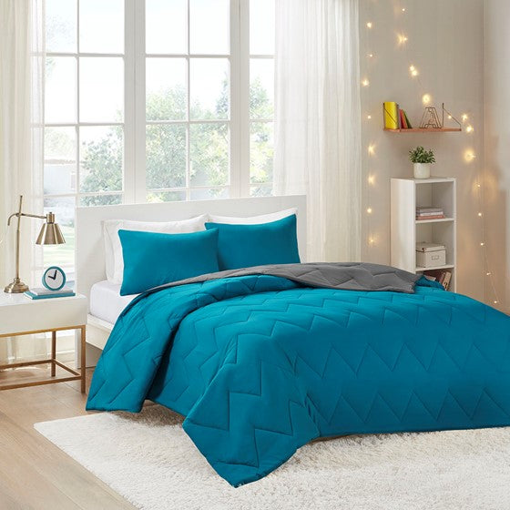 Trixie Reversible Comforter Mini Set (Teal)