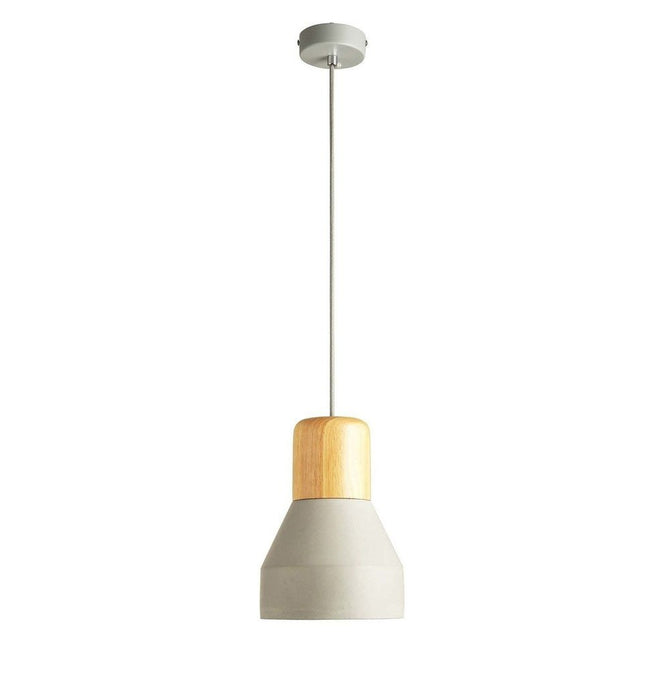 Concrete Pendant Lamp - With Wood Part
