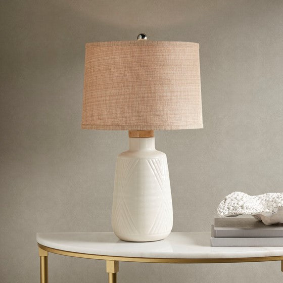 Tate Boho Textured Ceramic Table Lamp