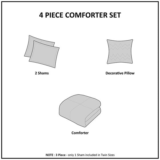 Glimmer Metallic Glitter Reversible Comforter Set